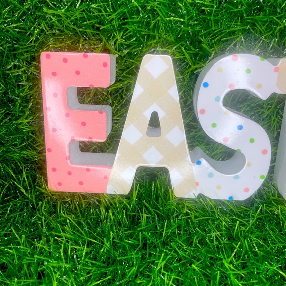 Target Spritz Felt Colorful Egg 14" Wreath Hanging Decor & EASTER tabletop sign - Picture 7 of 8